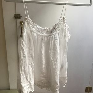 Pretty Crochet White Tank Blouse